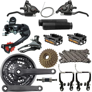 Kit 21vel Bike Gta Alavancas Cambios Catraca Corrente Freio