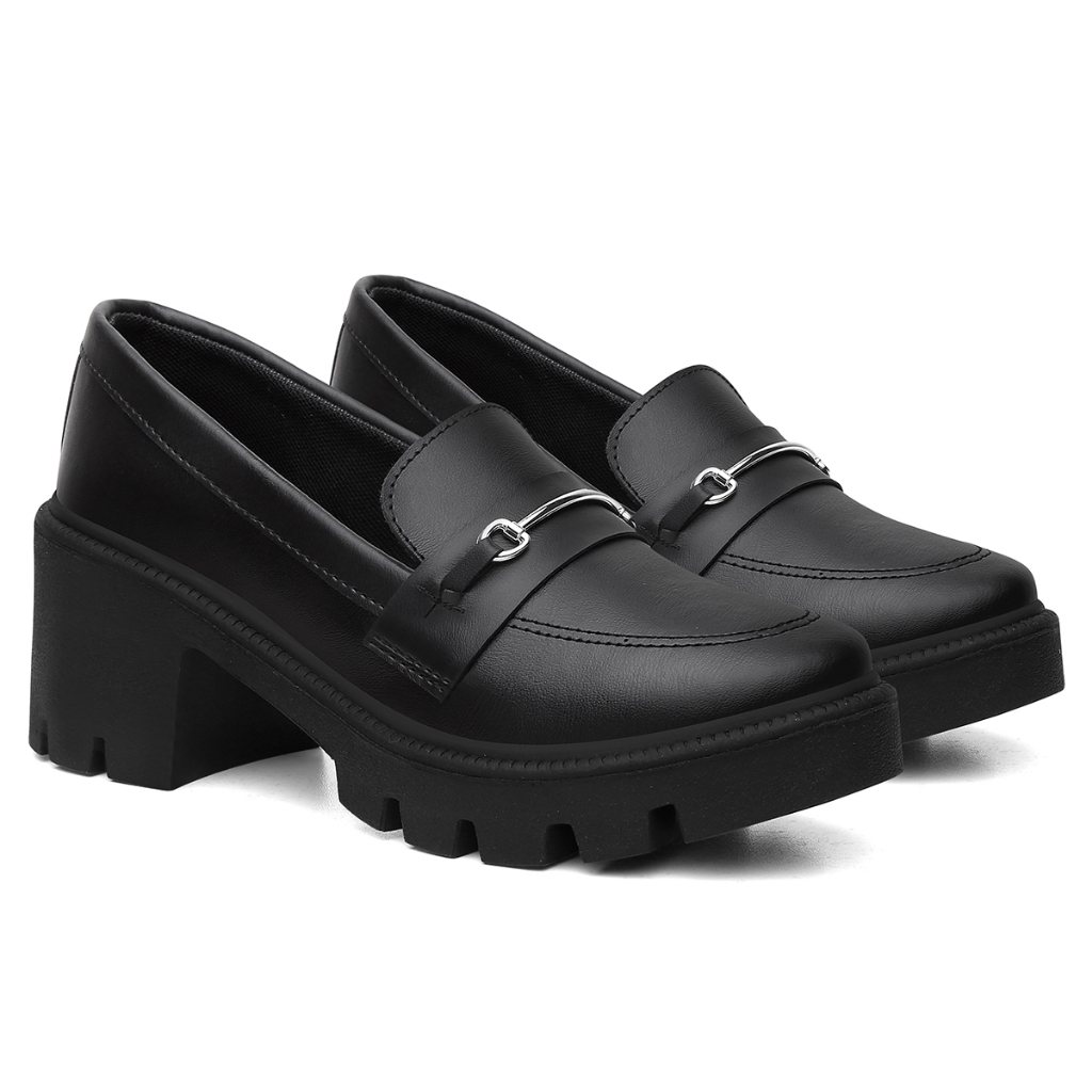 Mocassim Feminino Tratorado Oxford Plataforma Blogueira Bridão Preto Caramelo Off White 34 Ao 42 Numerações Especiais