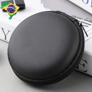 Bag Case Estojo Redondo Com Zíper Para Guardar Fones De Ouvido / Cartão De Memória / Cabo Usb