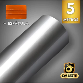 5 Metros Adesivo Película Vinil Prata E Dourado Tipo Inox Impermeável Envelopar Decorar Fogão Geladeira Móveis + Espatula Para Aplicação