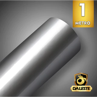 Adesivo Película Vinil Prata Tipo Inox 100x100 cm Impermeável Envelopar Decorar Fogão Geladeira Móveis