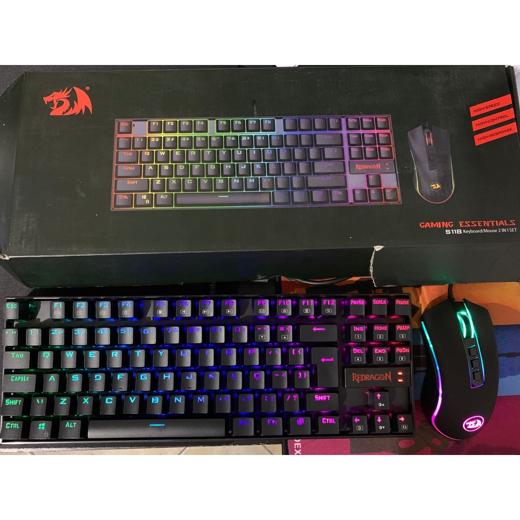 Kit Teclado Mecânico e Mouse RGB Redragon S118 (Recondicionado)