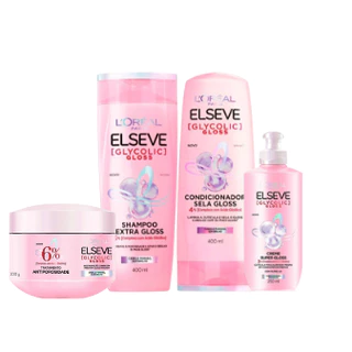 Kit Completo Elseve Loreal Glycolic Gloss