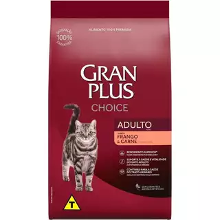 Ração GranPlus Choice Gatos Adultos 10,1kg Sabor Frango e Carne Gran Plus
