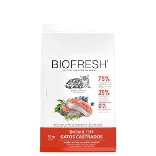 Ração Biofresh Gatos Castrados Salmão 7,5kg Grain Free