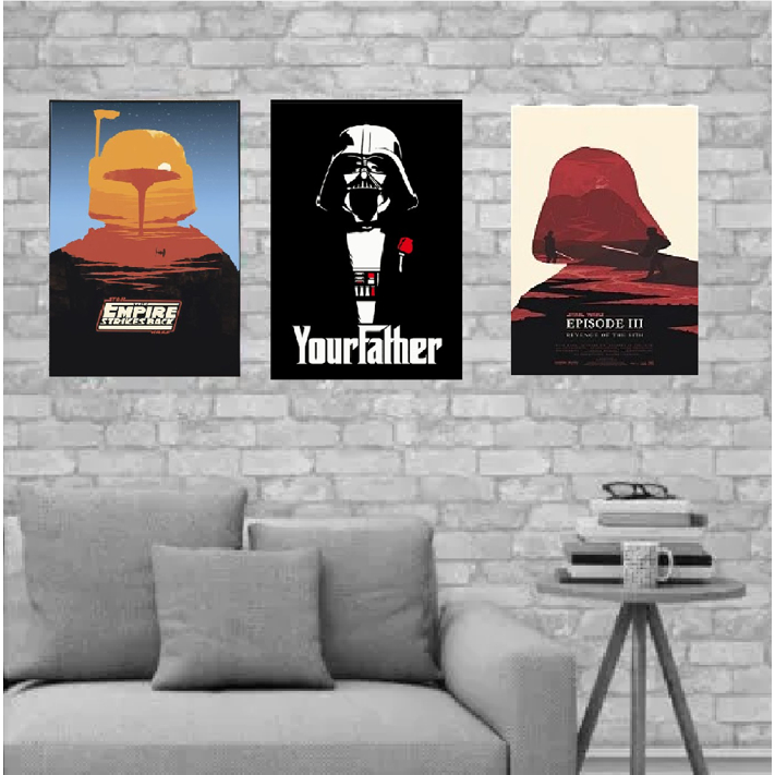 kit 3 placas star wars- 15x20