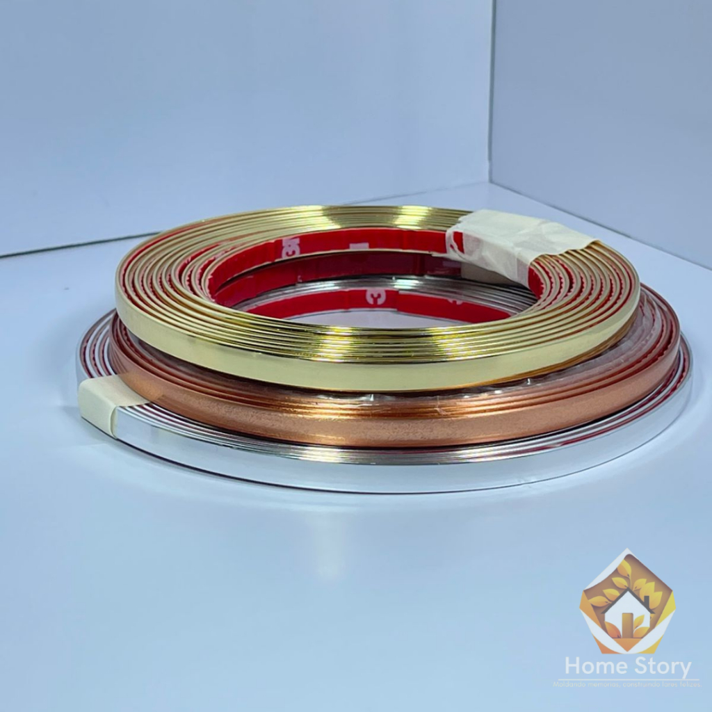 Fita metalizada de pvc para decoração 10 metros com autocolante