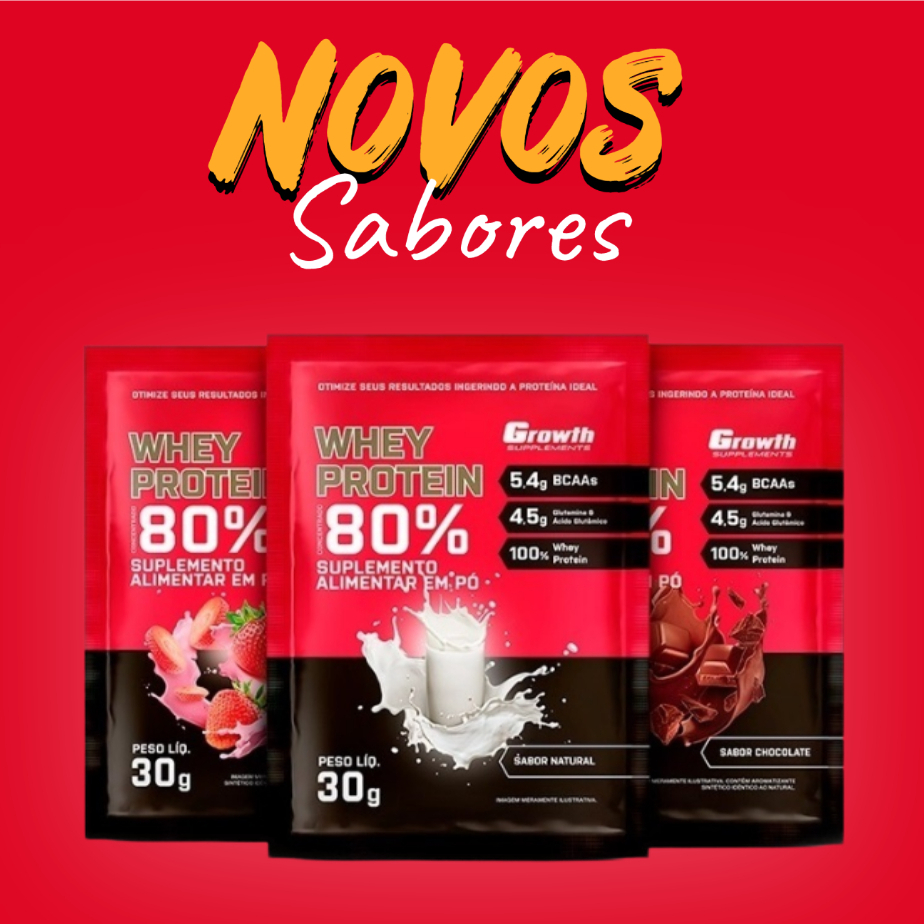 5x Dose Whey Protein Concentrado 80 Sachês De 30g Growth Supplements Shopee Brasil