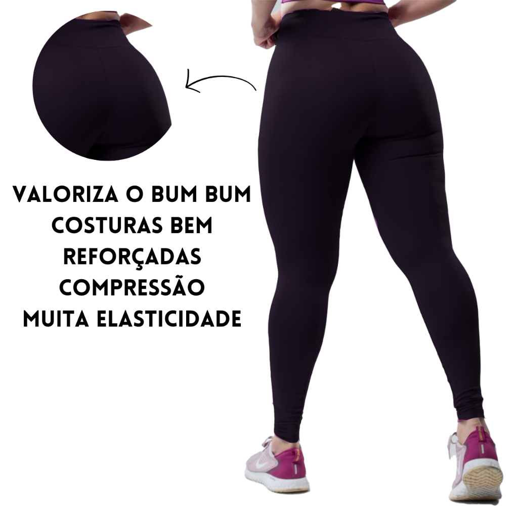 Kit 3 Calça Legging Feminina com Bolso Lateral Grossa Ideal Trabalho ...