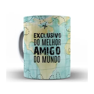 Caneca Exclusivo Melhor Amigo + Caixa - Xícara Divertida 325ML Cerâmica