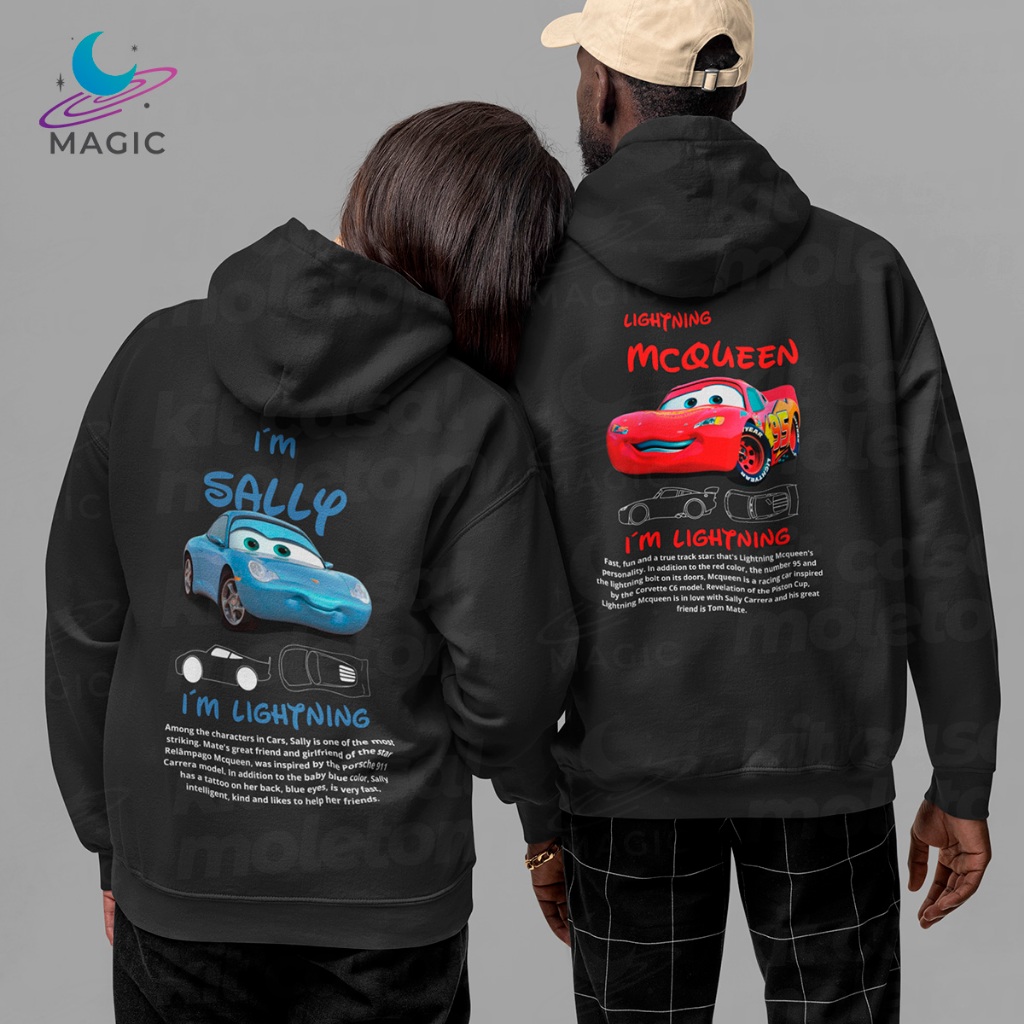 Kit casal Moletom Sally + Mcqueen ALL BLACK