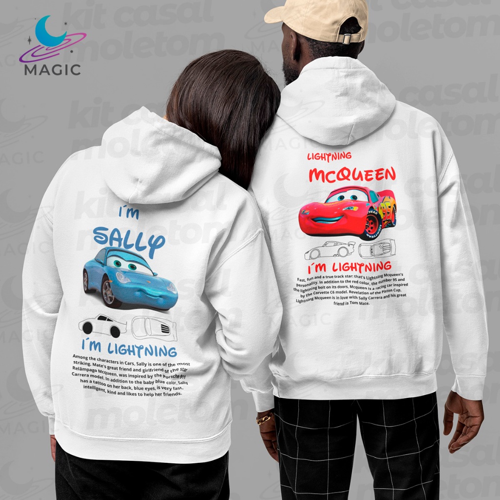 Kit casal Moletom Mcqueen + Sally ALL WHITE