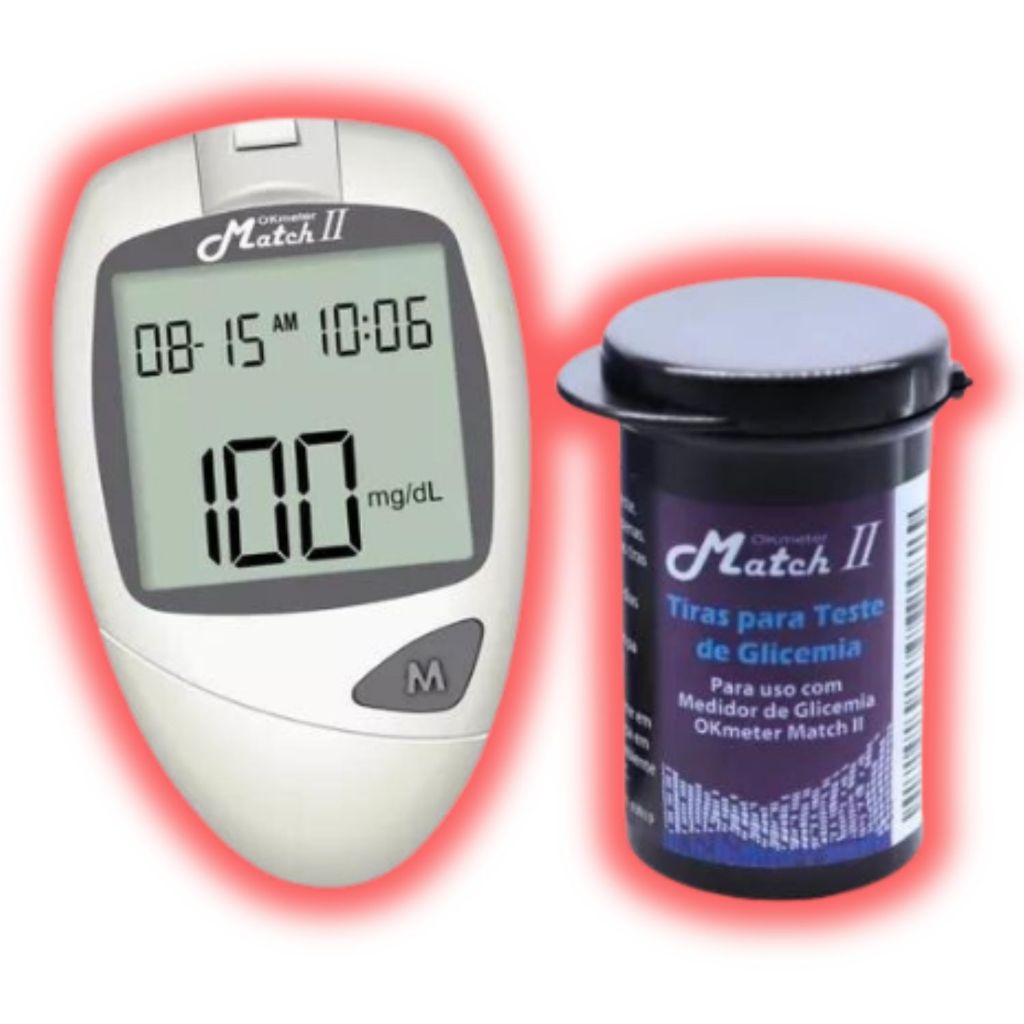 Kit Medidor Glicose + 50 Fitas Glicemia Ok Meter Match 2 | Shopee Brasil