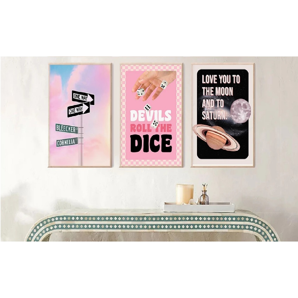 Quadros decorativos Músicas Lover Taylor Swift (3 peças)