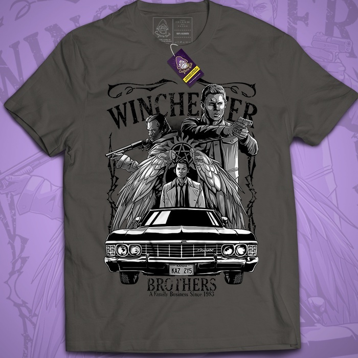 Camiseta Geek Série Supernatural Dean Sam Winchester Castiel 30.1 Qualidade Premium Malha Penteada Arte 006 -KAOZP.