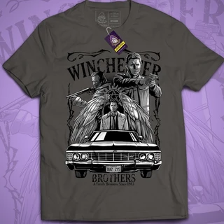 Camiseta Geek Série Supernatural Dean Sam Winchester Castiel 30.1 Qualidade Premium Malha Penteada Arte 006 -KAOZP.