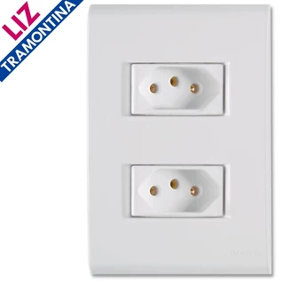 Kit 10pç Conjunto 2 Tomadas 2P+T 10A Liz Branco - Tramontina Envio Imediato