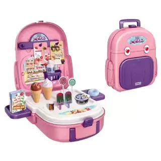 Sorveteria Sorvetinho Infantil Maleta Comidinha Rosa Maletinha Brinquedo Comidinha