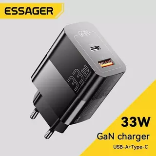 Carregador USB C Essager, GaN Tipo C PD Carregamento Rápido para iPhone 14, 13, 12, 11 Pro Max, XS, 8 P, iPad Pro Air, iPad Mini, 33W