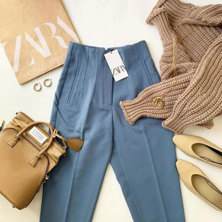 Calça Alfaiataria Feminina Zara Cintura Alta Social Moda Luxo Trabalho Balada Blogueira Elegante