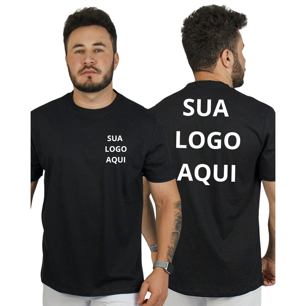 Camiseta homem e Mulher Personalizada sua ideia sua Logo sua marca empresa Tecido 100% Algodão