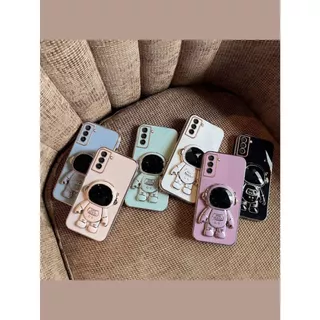 Kelly Capas - Capinha de Celular Luxuosa com Suporte Astronauta para Samsung A05, A05S, A15, A25, A35, A55