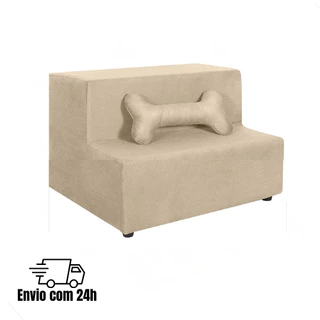 Escada Pet 2 Degraus em Veludo Almofadada Várias Cores para Cachorros e Gatos.
