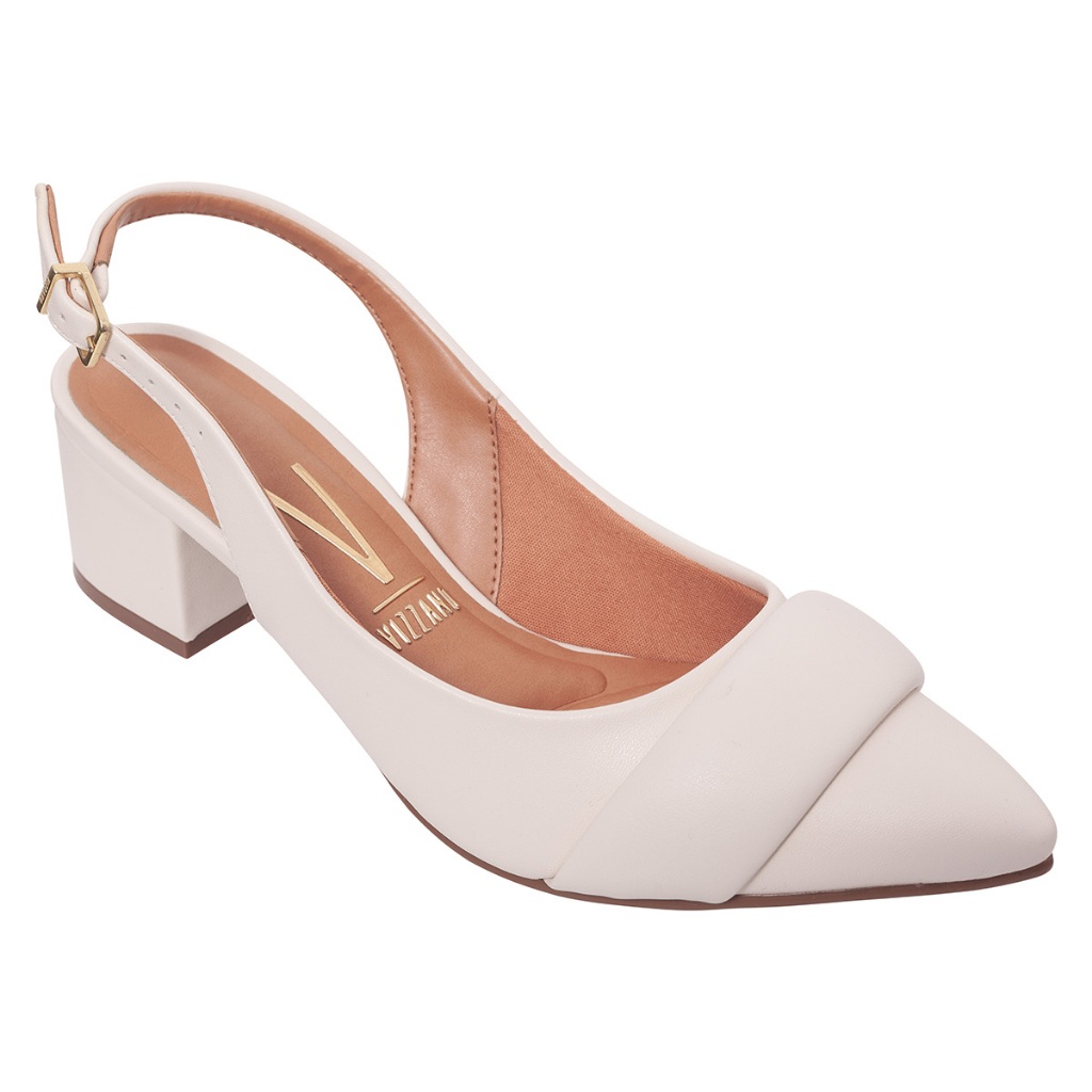 Sapato Feminino Scarpin Vizzano Casual Slingback Salto Baixo
