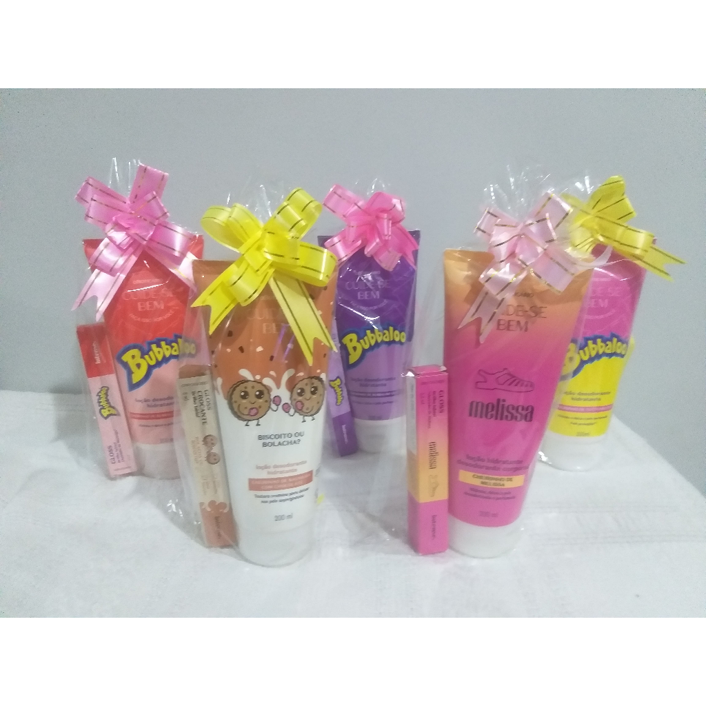 Kit O boticário Presente(Loção 200ml + Gloss) Opções Bubbaloo(Morango ...