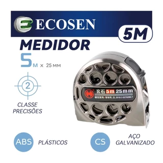 [Vendas Diretas De Fábrica] Trena Métrica 3/5/7 metros Profissional Emborrachada com Trava Fita de Aço Ecosen