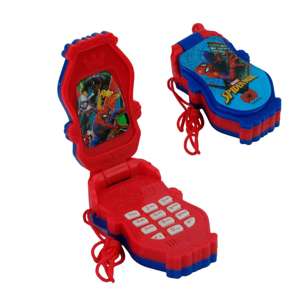 Telefone Musical Com Luz Homem Aranha Celular Flip Personagens Marvel ...