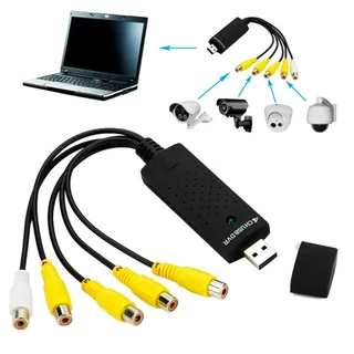 Placa de Captura De Vídeo USB Para Notebook 4 Canais EasyCAP PC VHS DVD RCA