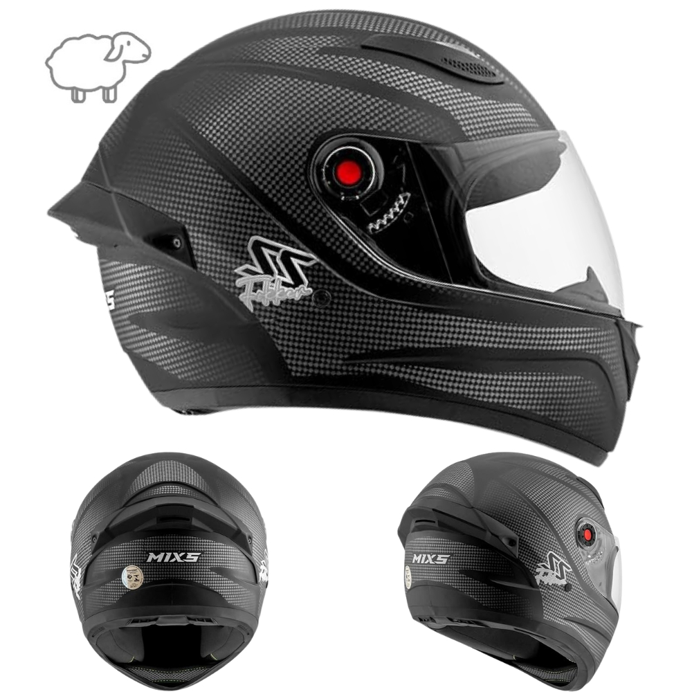 Capacete Masculino Feminino Fechado Moto Mixs Fokker Carbono