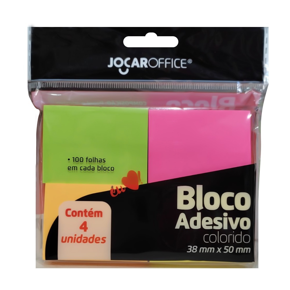 Kit Bloco Adesivo Colorido post it 38 mm x 50mm 400 folhas | Shopee Brasil