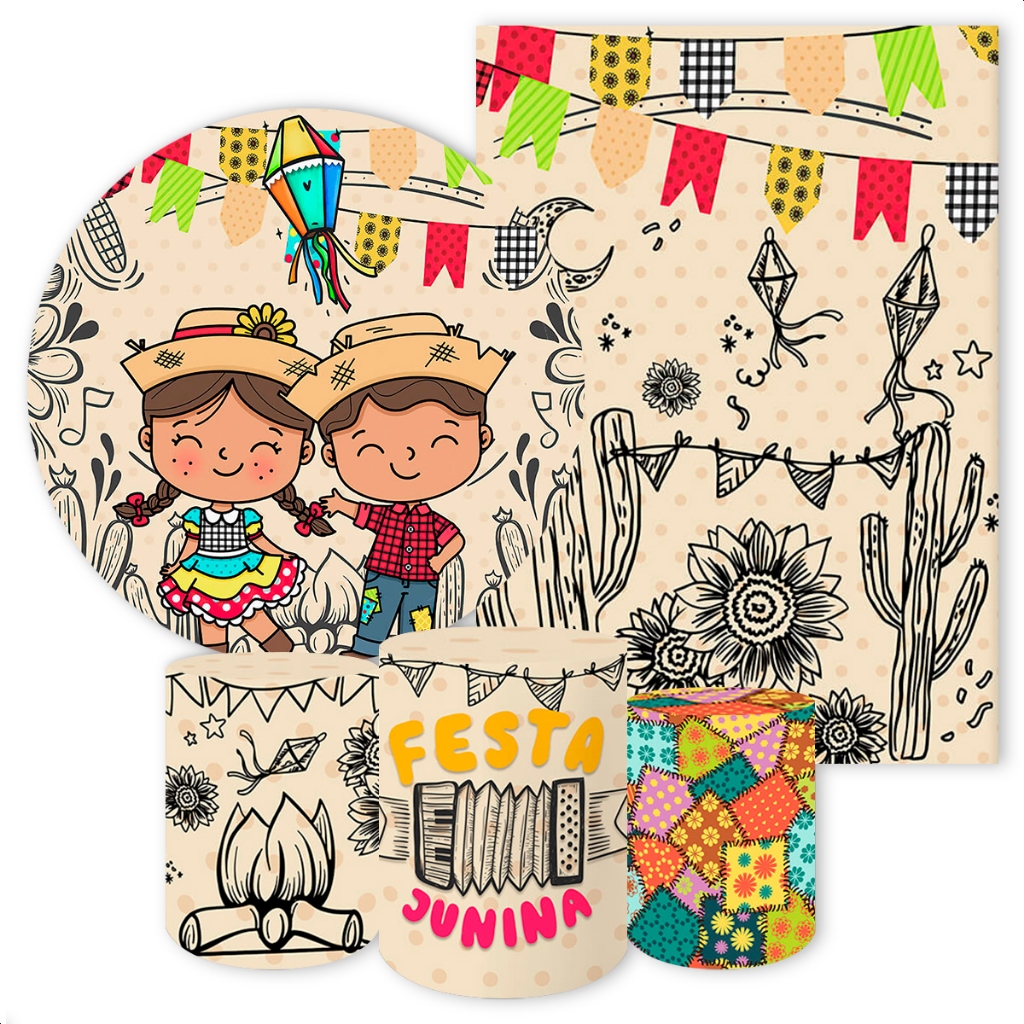 Capas Painéis de Festa Sublimados Vários Modelos Tema Festa Junina e Arraia