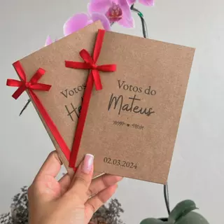 Par de cadernos de votos de casamento kraft - 2 votos