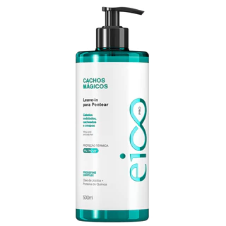 Eico Pro Cachos Mágicos Leave-in Creme de Pentear Proteção Térmica 500ml Cabelos Ondulados Cacheados Crespos