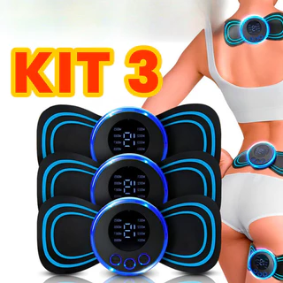 Kit 3 Massageador Elético De Pescoço Portátil Massageador Cervical Lombar E Corpo EMS