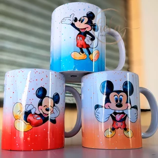 Caneca Mickey Mouse Degrade Letra Inicial do Nome Alfabeto Personalizada