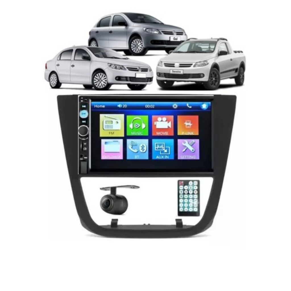 kit central Multimídia Mp5 2 Dim Saveiro Voyage Gol G5 Câmera De Re