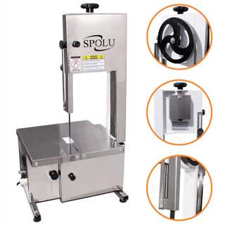 Serra Fita Bancada Mesa Aço Inox Maquina Cortar Carne Frango Peixe Porco Profissional 1,46m Serrar Osso Congelados Spolu
