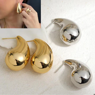 Brinco Gota D'Agua Virgula Elegante Dourado ou Prata Folheado Moda Blogueira Brinco Feminino