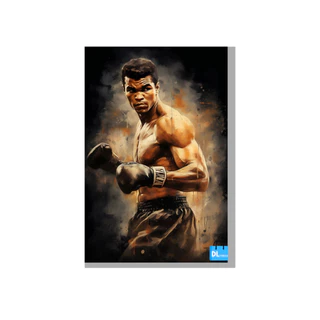 Quadro Decorativo Muhammad Ali Pintura Boxe Arte a Oleo 1 Peça 20x30 ou 60x40 MDF