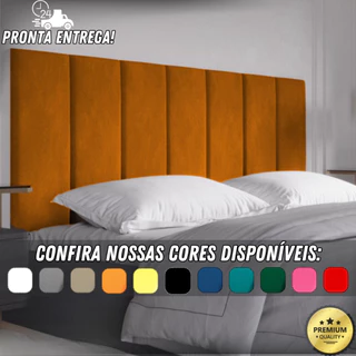 Cabeceira Completa Modulada Adesiva Estofada de Cama de Solteiro Casal Queen King Box Em Tiras 60X20cm Varias Cores - ENVIO IMEDIATO