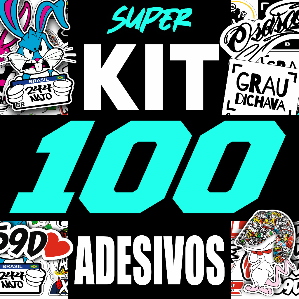 Cartela De Adesivos Bike Carro Moto Capacete - 100 Unidades - Prova D'Água