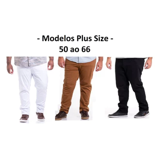 Calça Masculina Colorida Jeans e Sarja Plus Size Tamanho Grande Algodão Com Elastano Moda Masculina