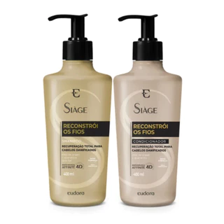 Eudora Siage Kit Shampoo e Condicionador Reconstrói os Fios 400ml cada