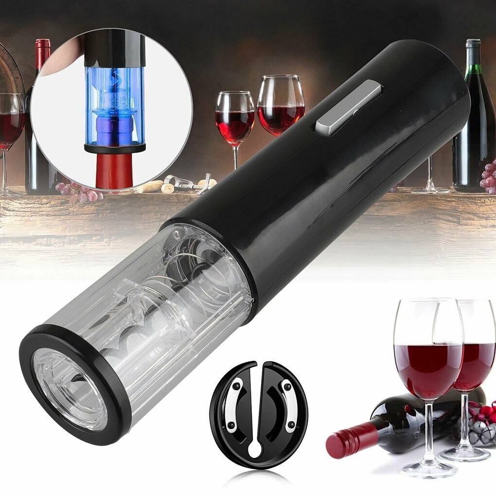 Saca Rolha Eletrico Automatico Abridor de Vinho a Pilha Pronta Entrega |  Shopee Brasil