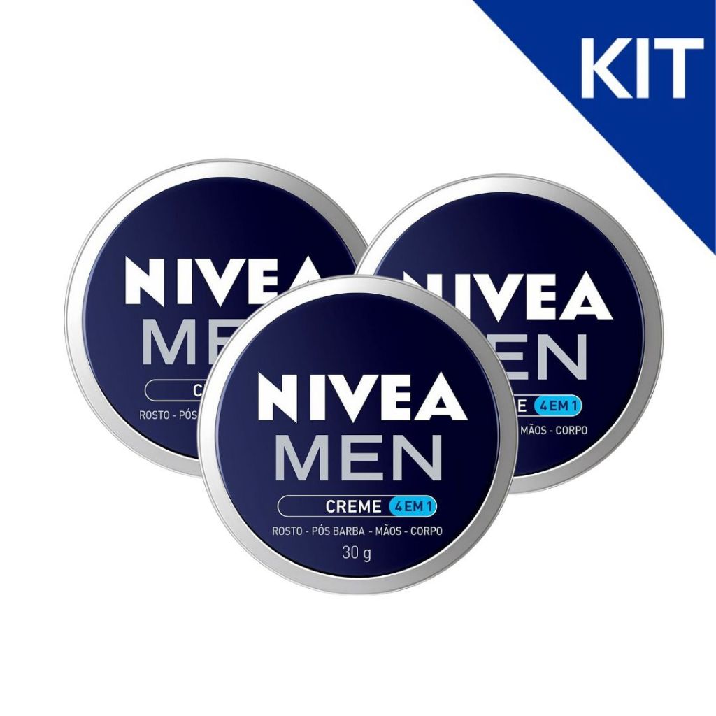 Kit NIVEA MEN Creme 4 em 1 30g - 3 un