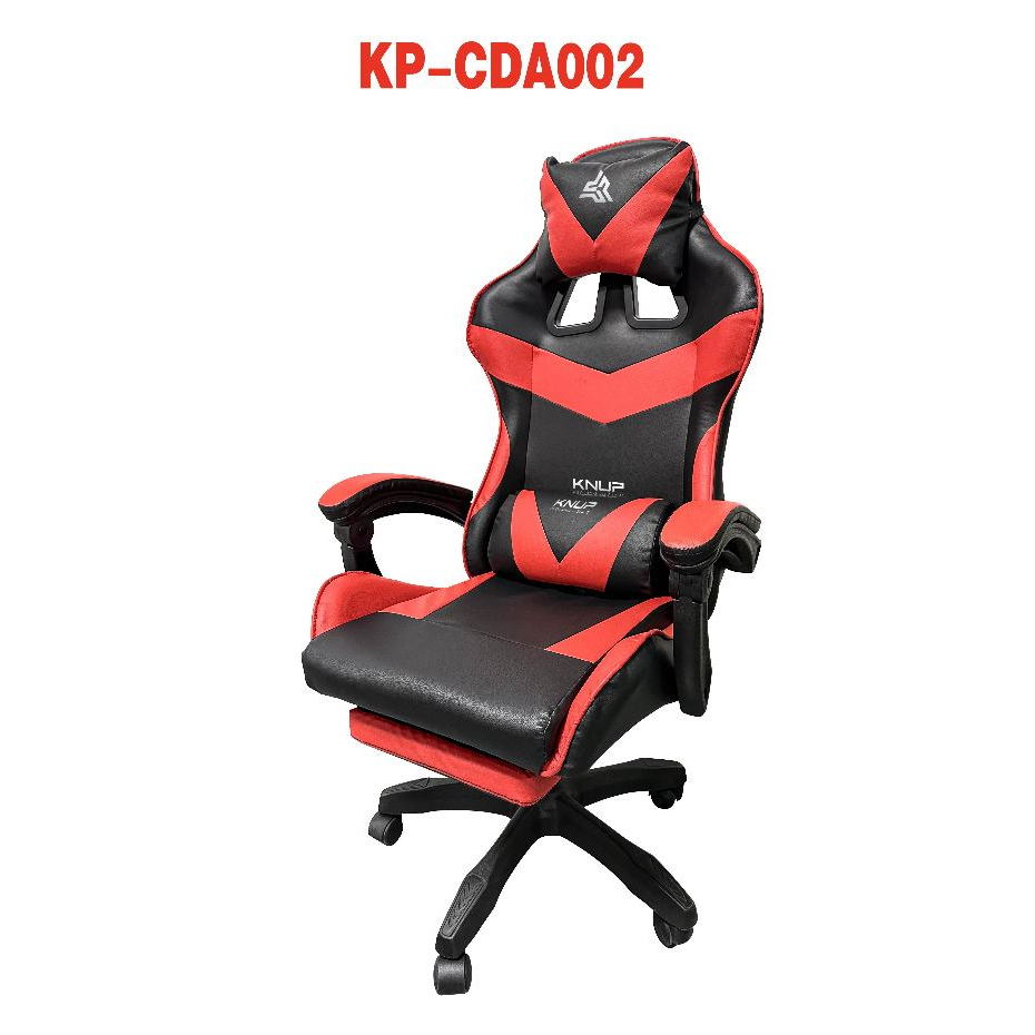 Cadeira Gamer Pctop Racer KP-CDA002 gamer ergonômica preta e vermelha com estofado de couro sintético